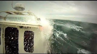 Redbay Stormforce Rib  rough seas at Garron point Ireland [upl. by Ammadis569]