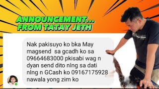 ANNOUNCEMENT FROM TATAY JETH [upl. by Asum231]