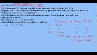 Selectividad química Madrid junio 2012 Equilibrio 5A [upl. by Eilsehc]