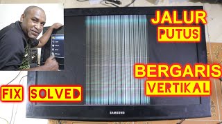 Memperbaiki TV LCD SAMSUNG 32quot Bergaris Vertikal Sebagian VLOG23 [upl. by Thacker]