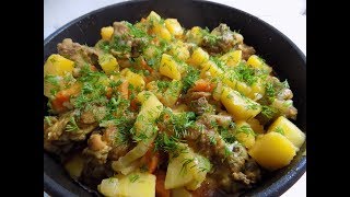 БЫСТРЫЙ УЖИНТУШЕНАЯ КАРТОШКА С КУРИЦЕЙ НА СКОВОРОДЕРЕЦЕПТ ВКУСНОЙ КАРТОШКИ [upl. by Ariait]