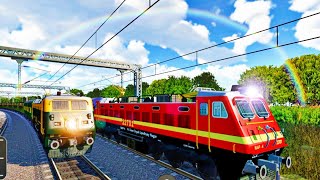 Two Train Crossing At Same Time In Indian Train Simulator Game  Railwork 3  GAMING WITH SAURAV [upl. by Modeerf]