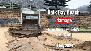 Kalk Bay Beach damage from Thursday night’s flash flood  07 July 2024 [upl. by Devonna743]