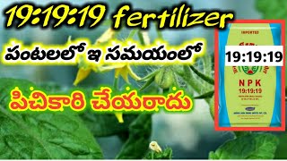 పంటలలో 191919 ఉపయోగాలు fertilizer191919npk 19 19 19 [upl. by Debbra803]