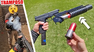 BANEO PERMANENTE a TRAMPOSO❗️🚷 ▬ ACCESORIO LANZAGRANADAS❗️😱 ▬ Yio Airsoft Gameplay [upl. by Betthezul]