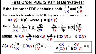 Math Partial Differential Eqn  Ch1 Introduction 20 of 42 1st Order PDE 2 Partial Deriv [upl. by Burnight]