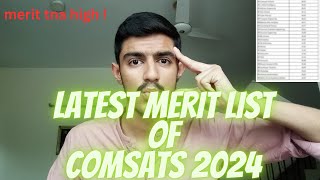 Latest Merit List Of Comsats Univeristy 2024  Life At Comsats University Islamabad [upl. by Braswell]