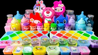 🌈Slime Mixing Random ASMR 🌈 Mixing Lotso Bear Slime Makeup Eyeshadow Into Slime ASMR 티니핑 ASM [upl. by Gotcher409]