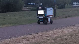 Robotic DPD bot seamlessly drives along a path while searching for its delivery destination [upl. by Wilow699]