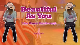 Beautiful as you Thomas Rett  Line Dance Runthrough [upl. by Ained170]