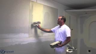 Taping and coating a butt jointseam  Drywall Instruction [upl. by Cired]