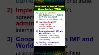 Functions Of World Trade Organization WTO shorts viral youtubeshorts [upl. by Remle482]