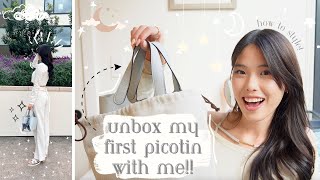 UNBOX MY STUNNING HERMES PICOTIN 18 WITH ME 🩵📦 First impressions why I chose it how to style [upl. by Coltin364]