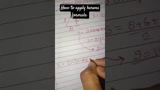 How to apply herons formula chapter herons formula class 9subscribe [upl. by Cower220]