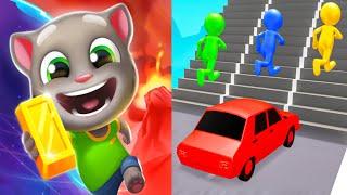 Satisfying Mobile Games Play 9999 Tiktok Games Talking Tom Time Rush VS Shape Shifting [upl. by Adias146]