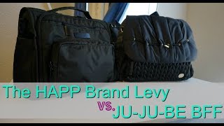 HAPP Brand Levy Backpack VS JuJuBe BFF  Diaper Bag Comparison Review [upl. by Brodie737]