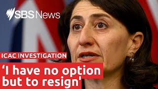 Gladys Berejiklian resigns as NSW Premier over corruption investigation I SBS News [upl. by Galatea6]