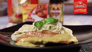 Spaghetti con corvina en salsa al curry [upl. by Ivens]