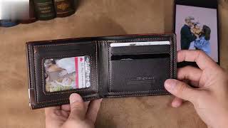 Men Leather Wallet Custom with Photo Brown Color [upl. by Sivaj966]