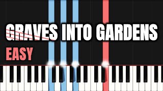 Elevation Worship  Graves Into Gardens  EASY PIANO TUTORIAL by Synthly Piano [upl. by Nbi342]