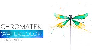 Watercolor Dragonfly with Chromatek Watercolor Pens [upl. by Gilberte]