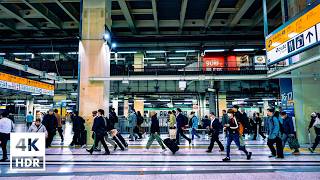 JR Ueno Station a rainy night in Tokyo  4K HDR with Binaural Japanese Sounds [upl. by Onfre837]