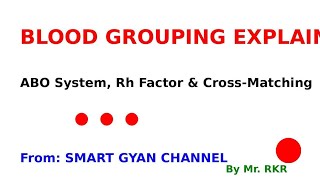 blood composition blood grouping and rh system॥ smart gyan channel ॥ Mr RKR ॥ [upl. by Uah508]