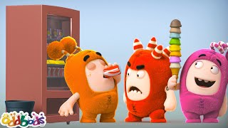 Vending Machine Madness  Oddbods  Food Adventures  Cartoons for Kids [upl. by Moreta]