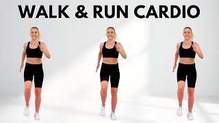 🔥30 Min Indoor Walk amp Run Cardio Workout🔥Walk amp Run Intervals for WEIGHT LOSS🔥Fat Burning Cardio🔥 [upl. by Aihsat]