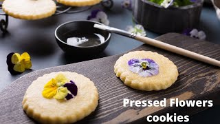 Edible flowers Cookies  Orange and vanilla shortbread biscuits [upl. by Nnaylime]