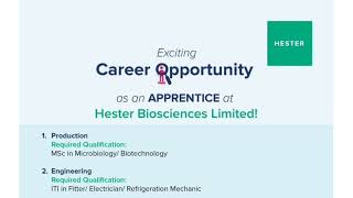 FRESHERS Excellent Opportunity for ProductionQCQAHRAdminEngineering AT Hester Biosciences Ltd [upl. by Nomde744]