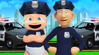 Daddy and Baby Become Police 100 Times [upl. by Ettesel]