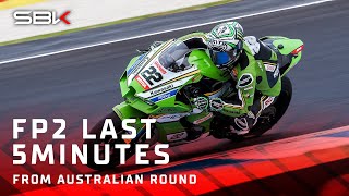 Last 5 minutes of the first FP2 session of the year 🚀  2024 AustralianWorldSBK 🇦🇺 [upl. by Edmon]