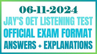 OET LISTENING TEST 06112024 oet oetexam oetnursing oetlisteningtest [upl. by Parnell253]