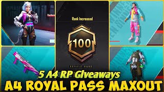 5 RP A4 Giveaways  New BGMI Royal Pass A4 Maxout  A4 RP MaxingOut BGMI [upl. by Ludewig]