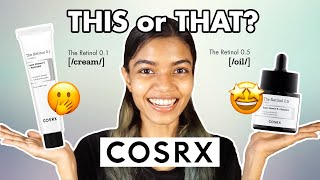 Which Cosrx Retinol is Right For You 01 Pure Retinol Cream vs 05 Pure Retinol Oil retinol [upl. by Aztilem234]