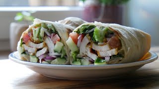 Hähnchen Wraps mit Salat amp Sweet Chili Sauce Rezept  Sweet Chili Chicken Wraps  ENG SUBS [upl. by Streetman]