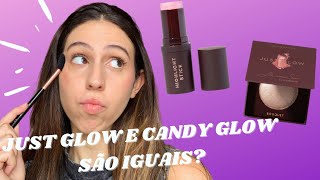 COMPARANDO Iluminador JUST GLOW X CANDY GLOW Mari Saad [upl. by Kurys52]