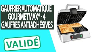 Avis Gaufrier automatique pour 4 gaufres à Revêtement antiadhésif GOURMET [upl. by Belier235]