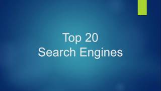 Top 20 Search Engines [upl. by Giarg]