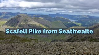 Scafell Pike from Seathwaite via the Corridor Route  3D Aerial FlyThrough Lake District Hiking [upl. by Aihsotan735]