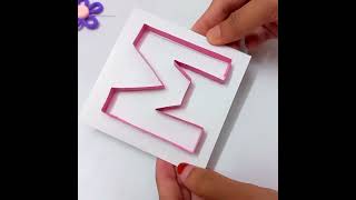 Alphabet Letter quotMquot  Paper Quilling Art  beautiful handmade quilling design shorts easy [upl. by Devlen102]