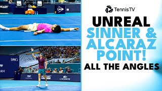 All The Angles Of An EPIC Point Between Jannik Sinner amp Carlos Alcaraz  Miami 2023 [upl. by Ardnod301]