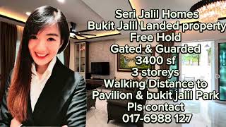 Seri Jalil Homes  Bukit Jalil for Sale  free Hold amp Gated guarded low density [upl. by Annaegroeg]