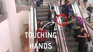 Touching Hands On The Escalator Prank [upl. by Nnayelsel]