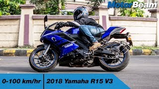 2018 Yamaha R15 V3  0100 kmhr VBOX  MotorBeam [upl. by Mcmaster]