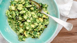 Roasted Poblano Salsa with Cucumber and Avocado [upl. by Doherty609]