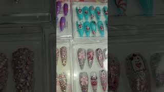 Long Steletto Gelx Press Nails smallbusiness youtubeshorts nails pressonnails modelones [upl. by Gehman296]