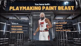 BEST PLAYMAKING PAINT BEAST BUILD IN NBA2K22 CURRENT GEN [upl. by Humph595]