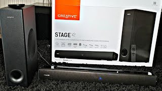 Creative Stage V2 21 Soundbar Speaker with Subwoofer Review [upl. by Tooley761]